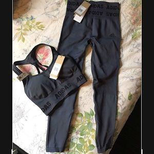 Adidas Aeroknit Ensemble - 7/8 Legging With Bra Top XS